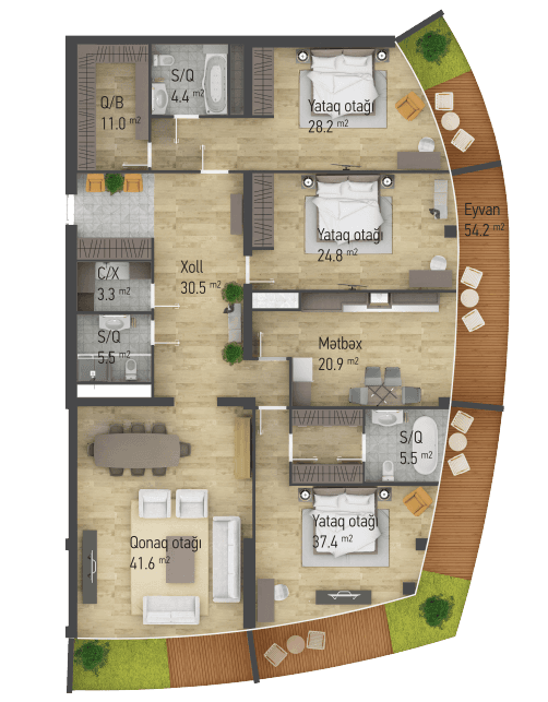 Dream Tower h 4 rooms 240,00 sqm