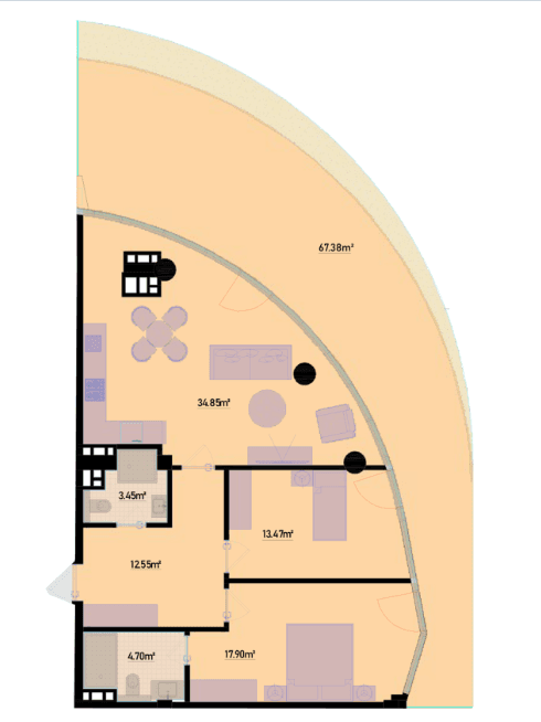 167.84 kvm, 3 otaqlı mənzil