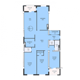 4 rooms, 227.6 sq.m.