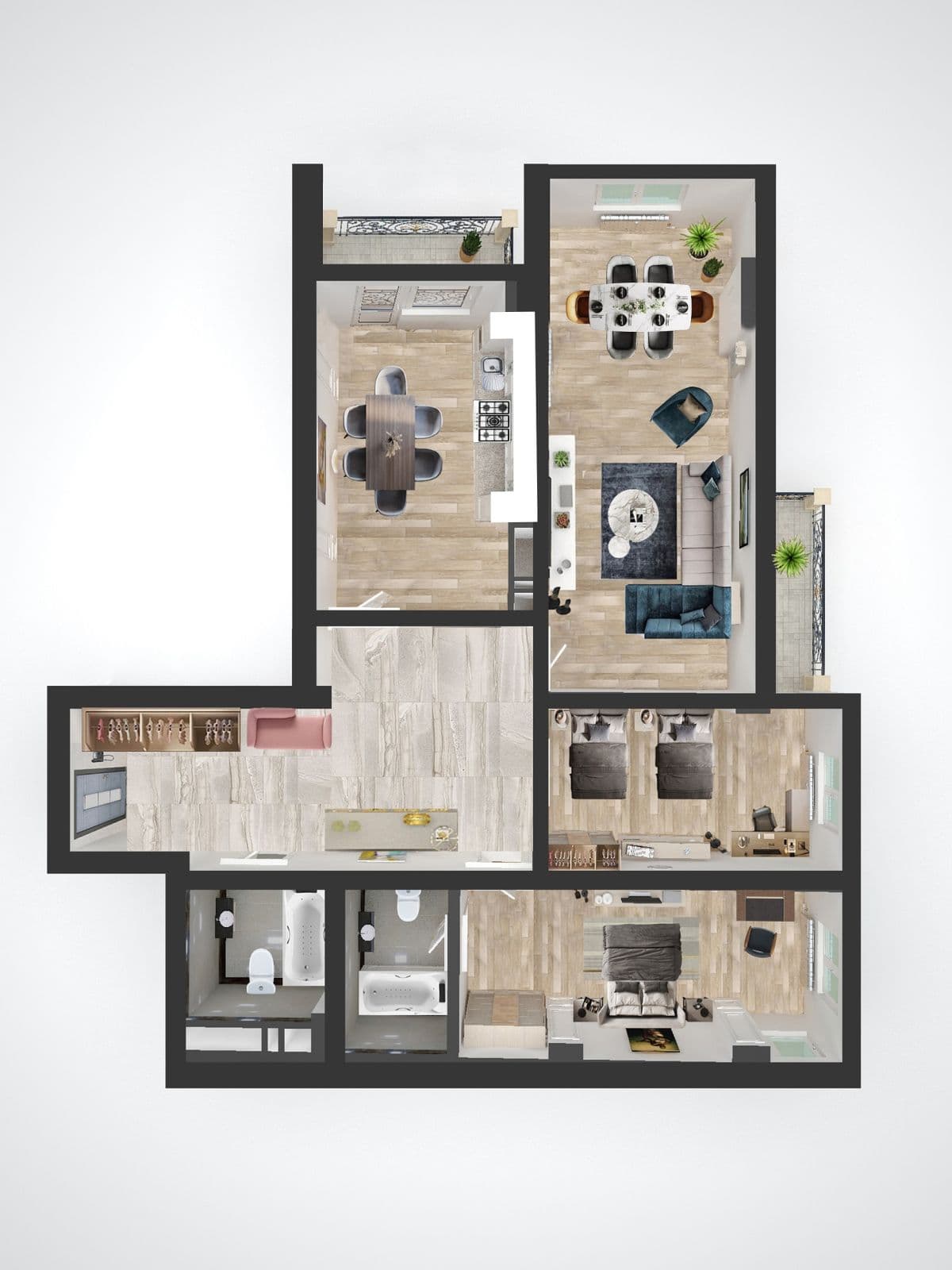 Zirvə Park 3 room 136.15 sqm