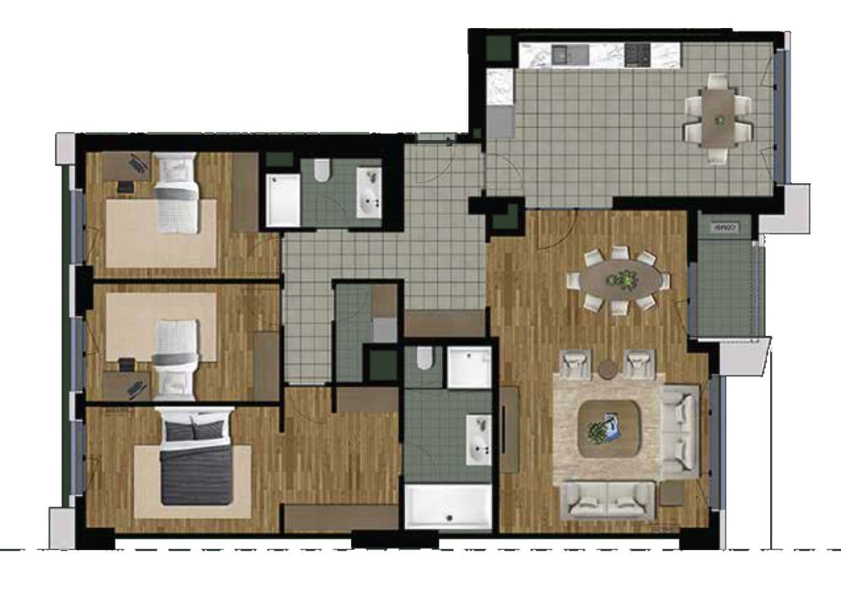 City Garden 4 rooms, 155.01 sq.m.