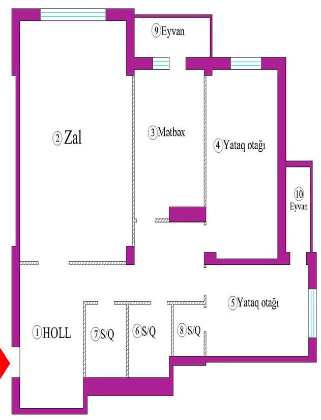 Baku Galaxy Park 3 rooms 152,30 sqm