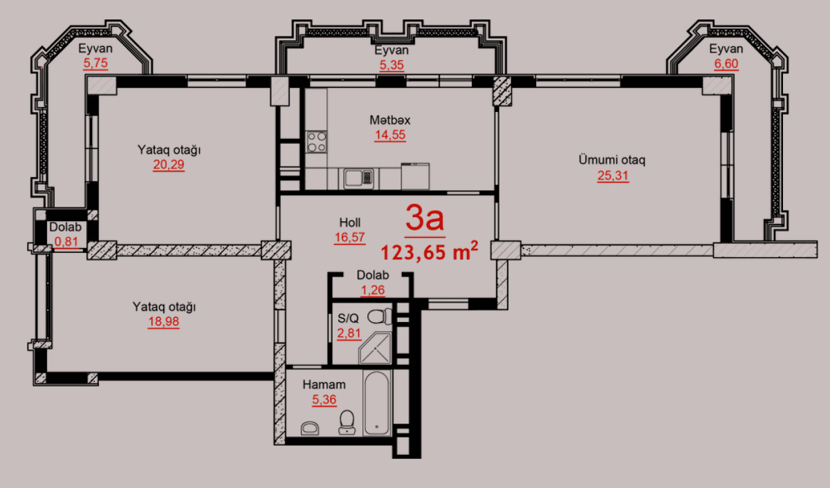 Park Academy, 3 rooms, 123.65 sq.m.