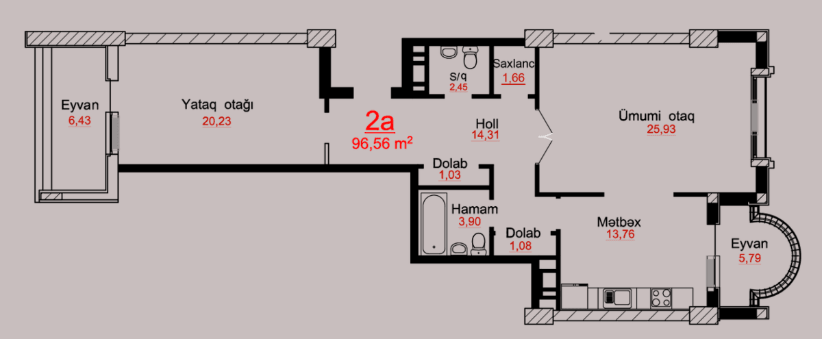 Park Academy, 2 rooms 96.56 sq.m.