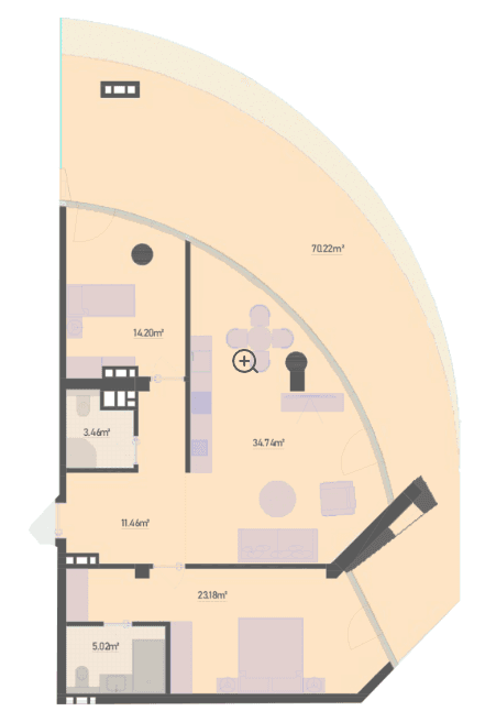 176.14 kvm, 3 otaqlı mənzil