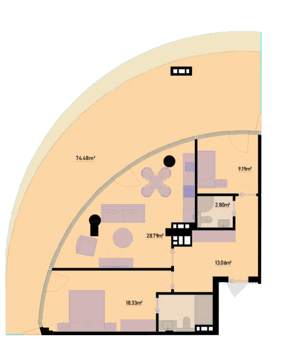 162.77 kvm, 3 otaqlı mənzil