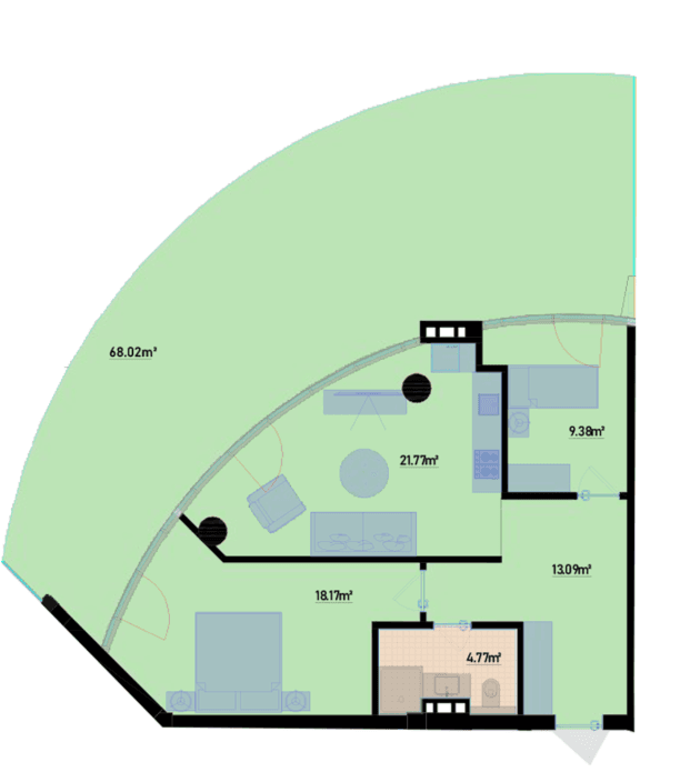 144.92 kvm, 3 otaqlı mənzil