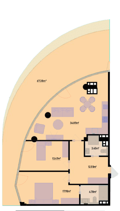 167.84 kvm, 3 otaqlı mənzil